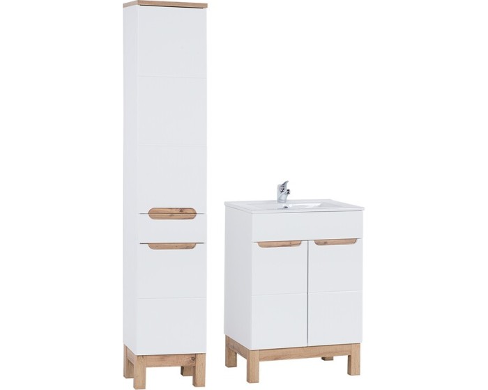 Koupelnová sestava Bali se zápustným umyvadlem a skříňkami 60 cm bílá/dub votan