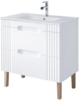 Umyvadlová skříňka Fiji se zápustným umyvadlem 80 cm bílá/dub coast evoke