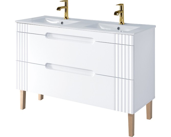Koupelnová skříňka Fiji Lava se zápustným umyvadlem 120 cm dub coast evoke/bílá