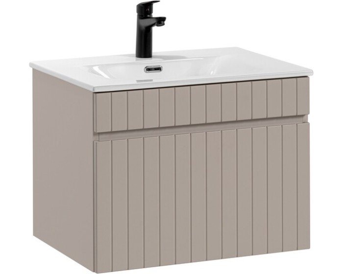 Závěsná skříňka Iconic se zápustným umyvadlem 60 cm kašmír/bílá