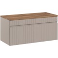 Závěsná skříňka pod umyvadlo Iconic s deskou 100 cm kašmír/dub coast evoke