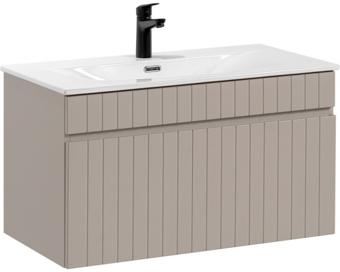 Závěsná skříňka Iconic se zápustným umyvadlem 80 cm kašmír