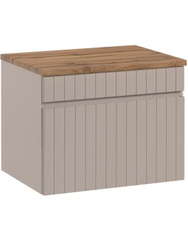 Závěsná skříňka Iconic s deskou 60 cm kašmír/dub coast evoke