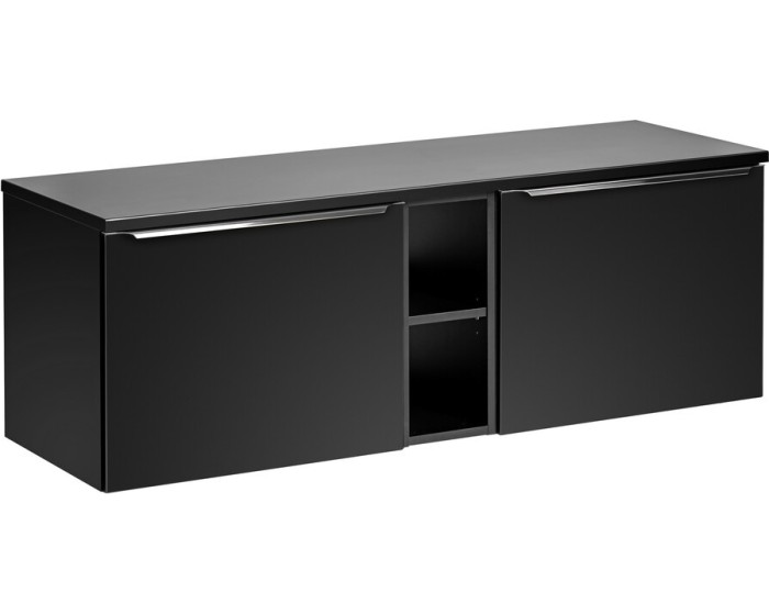 Závěsná skříňka pod umyvadlo SantaFe s deskou 140 cm černá