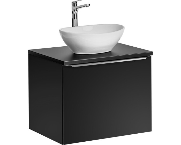 Závěsná skříňka SantaFe I s deskou a umyvadlem 60 cm černá
