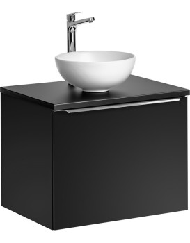 Závěsná skříňka SantaFe II s deskou a umyvadlem 60 cm černá