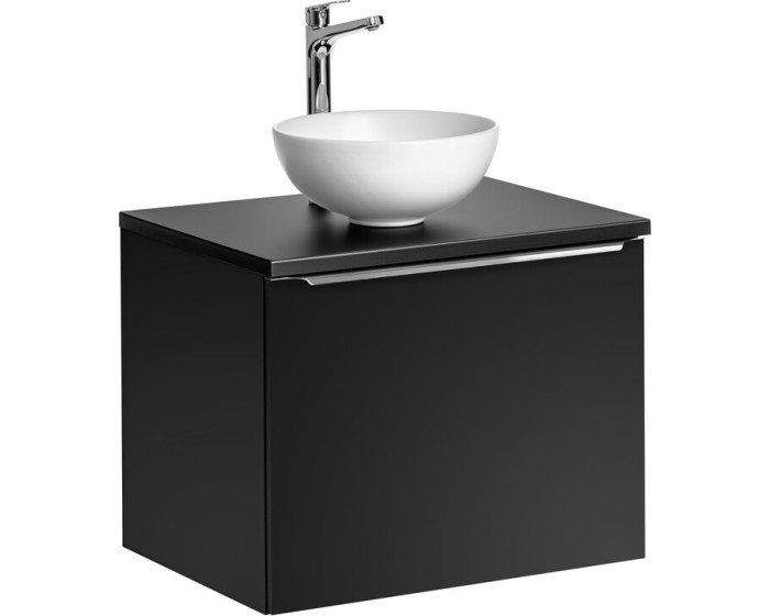Závěsná skříňka SantaFe II s deskou a umyvadlem 60 cm černá