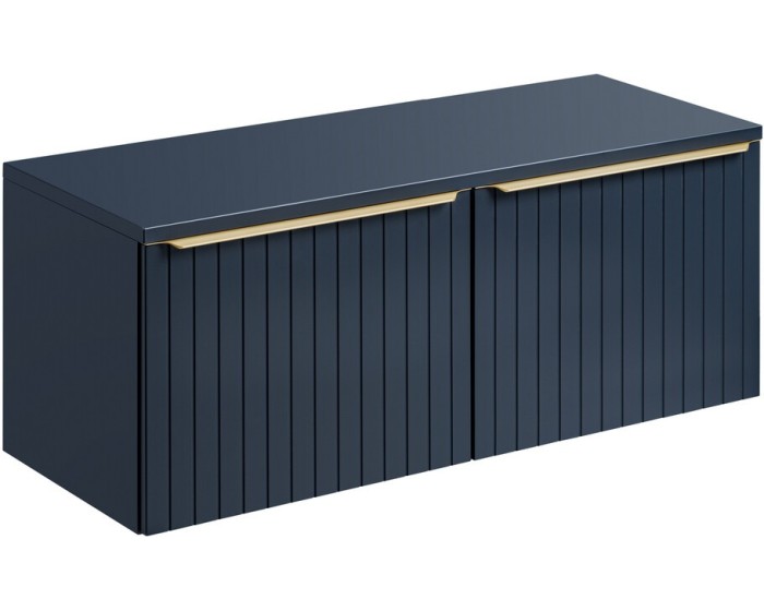 Závěsná skříňka pod umyvadlo Santa Fe s deskou 120 cm tmavě modrá