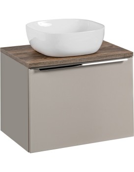 Závěsná skříňka SantaFe Smile s deskou a umyvadlem 60 cm taupe/dub santa fe vintage
