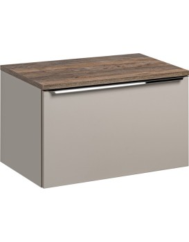 Závěsná skříňka pod umyvadlo Santa Fe s deskou 80 cm taupe/dub santa fe vintage