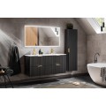 Koupelnové zrcadlo Madera s LED osvětlením 123x68 cm černé