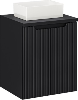 Závěsná skříňka Nova Black Gaja II s deskou a umyvadlem 50 cm černá