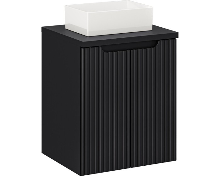 Závěsná skříňka Nova Black Gaja II s deskou a umyvadlem 50 cm černá