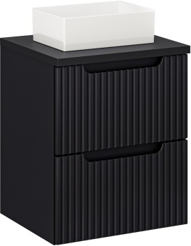 Závěsná skříňka Nova Black Gaja I s deskou a umyvadlem 50 cm černá