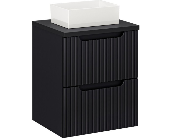 Závěsná skříňka Nova Black Gaja I s deskou a umyvadlem 50 cm černá