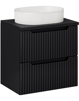 Závěsná skříňka Nova Black Beyond I s deskou a umyvadlem 60 cm černá