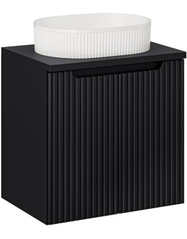 Závěsná skříňka Nova Black Beyond s deskou a umyvadlem 60 cm černá