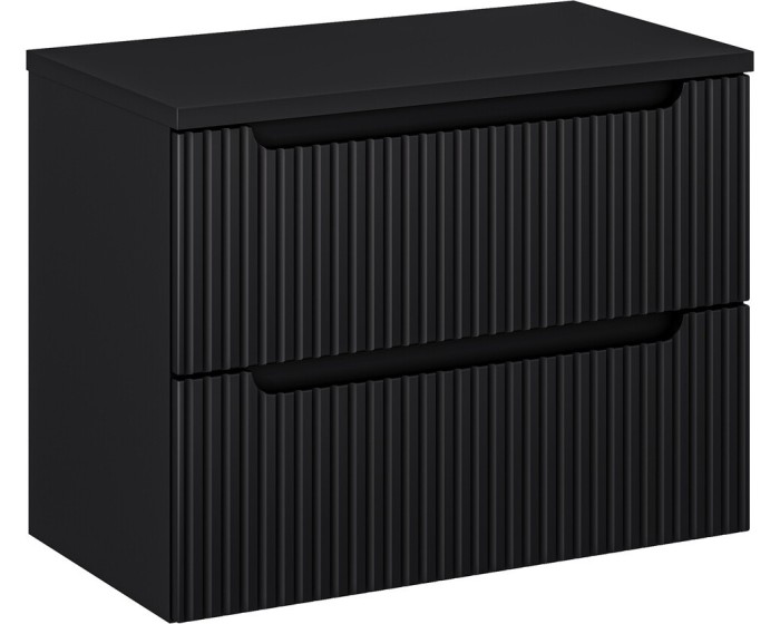 Závěsná skříňka pod umyvadlo Nova Black I s deskou 80 cm černá