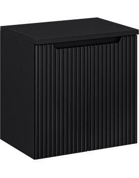 Závěsná skříňka Nova Black II s deskou 60 cm černá