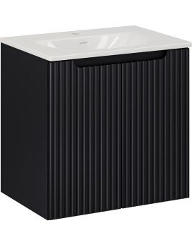 Koupelnová skříňka Nova Black I Sky se zápustným umyvadlem 60 cm černá/bílá