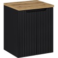 Závěsná skříňka Nova Black II s deskou 50 cm černá/dub evoke