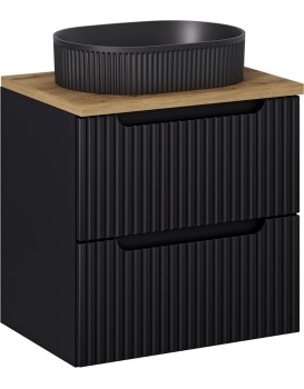 Skříňka s umyvadlem Nova Black Beyond I s umyvadlem 60 cm černá/dub evoke
