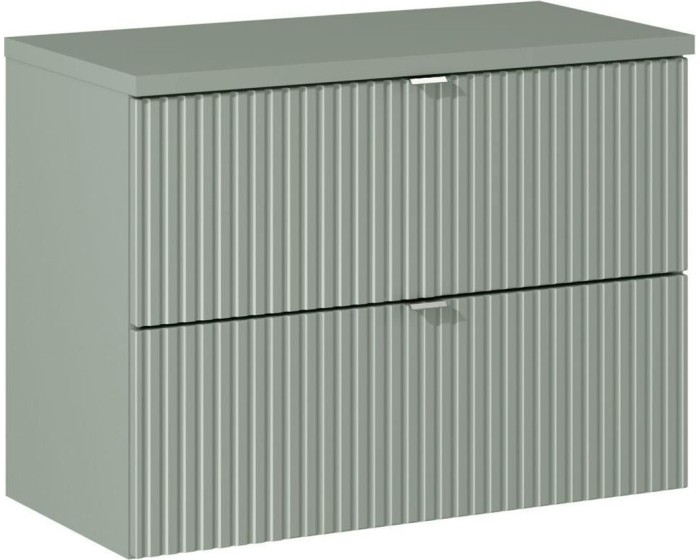 Závěsná skříňka pod umyvadlo Line Reed s deskou 80 cm zelená
