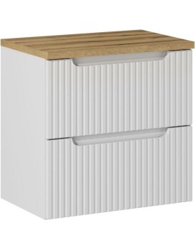 Závěsná skříňka pod umyvadlo Nova White I s deskou 60 cm bílá/dub evoke