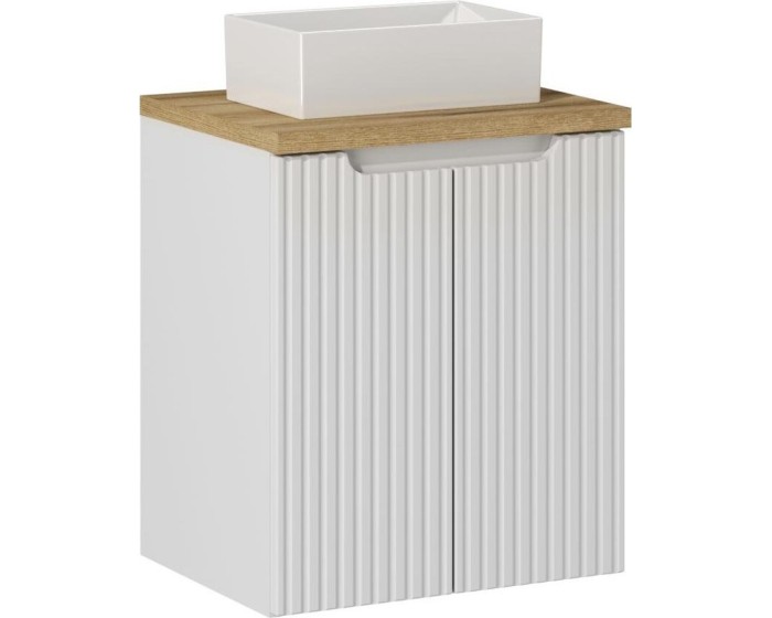 Závěsná skříňka Nova White Gaja II s deskou 50 cm bílá/dub evoke