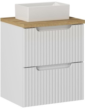 Závěsná skříňka Nova White Gaja I s deskou a umyvadlem 50 cm bílá/dub evoke