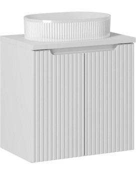 Závěsná skříňka Nova White Beyond II s deskou a umyvadlem 60 cm bílá