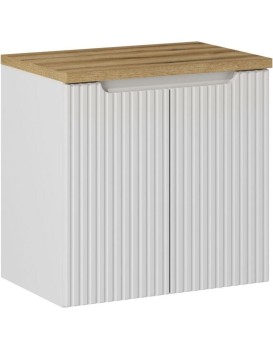Závěsná skříňka pod umyvadlo Nova White II s deskou 60 cm bílá/dub evoke