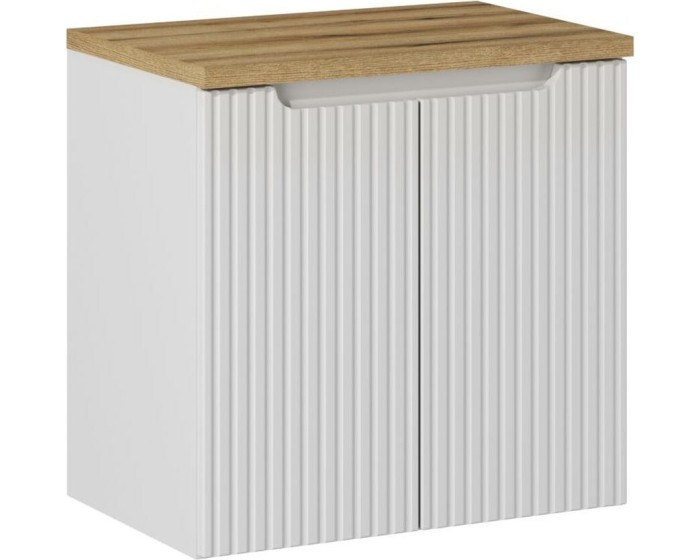 Závěsná skříňka pod umyvadlo Nova White II s deskou 60 cm bílá/dub evoke