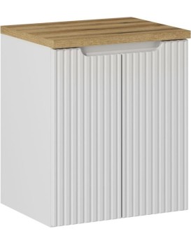 Závěsná skříňka pod umyvadlo Nova White II s deskou 50 cm bílá/dub evoke