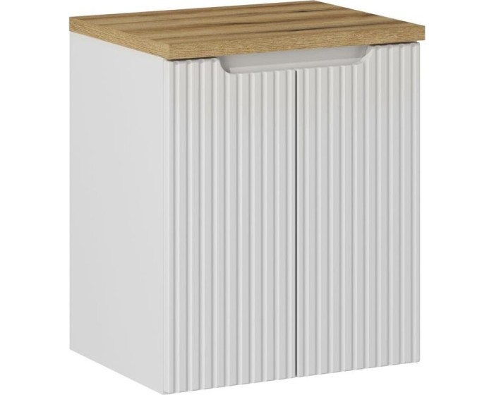 Závěsná skříňka pod umyvadlo Nova White II s deskou 50 cm bílá/dub evoke