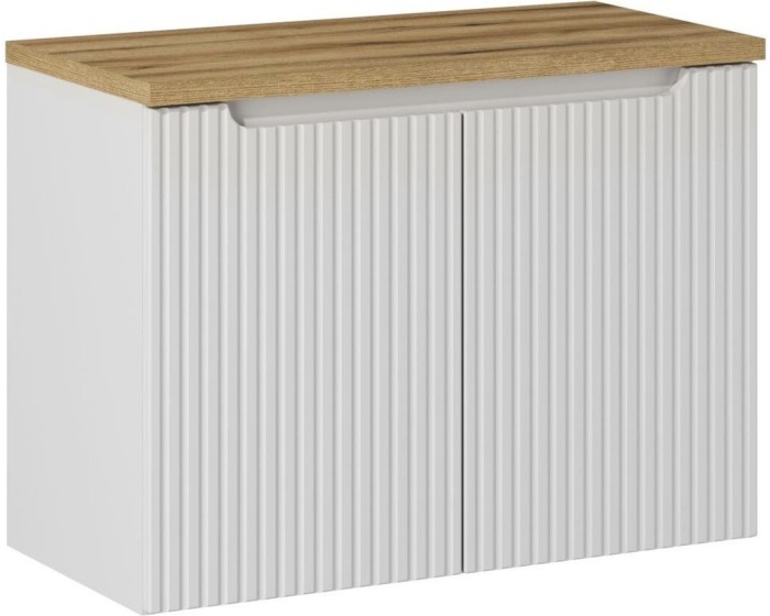 Závěsná skříňka pod umyvadlo Nova White II s deskou 80 cm bílá/dub coast evoke