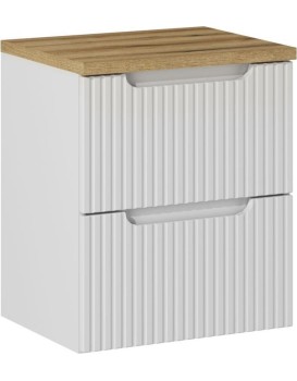 Závěsná skříňka pod umyvadlo Nova White I s deskou 50 cm bílá/dub evoke