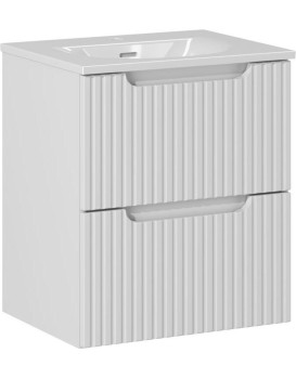Závěsná skříňka Nova White I se zápustným umyvadlem 50 cm bílá