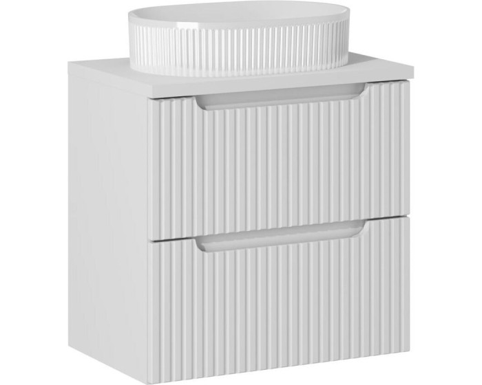 Závěsná skříňka Nova White I s deskou a umyvadlem 60 cm bílá