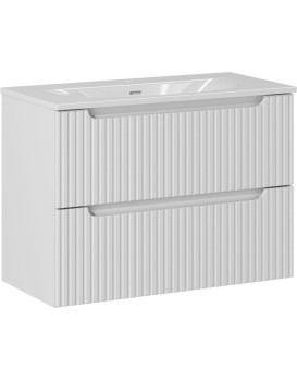 Umyvadlová skříňka se zápustným umyvadlem Nova White 80 cm bílá
