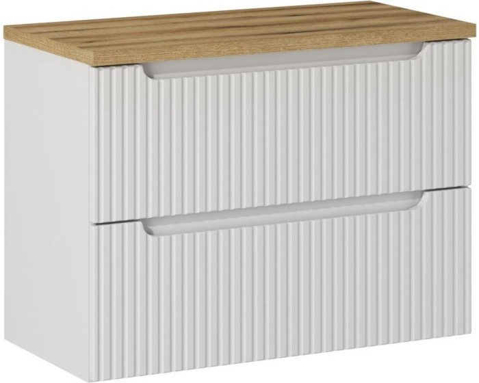 Závěsná skříňka pod umyvadlo Nova White I s deskou 80 cm bílá/dub coast evoke