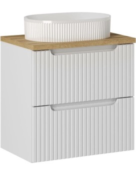 Závěsná skříňka Nova White I s deskou a umyvadlem 60 cm bílá/dub coast evoke