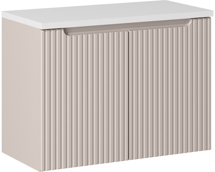 Závěsná skříňka pod umyvadlo Nova Cashmere I s deskou 80 cm kašmír/bílá