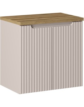 Závěsná skříňka Nova Cashmere I s deskou 60 cm kašmírová/dub evoke