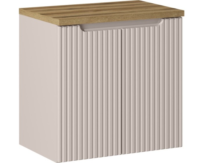 Závěsná skříňka Nova Cashmere I s deskou 60 cm kašmírová/dub evoke