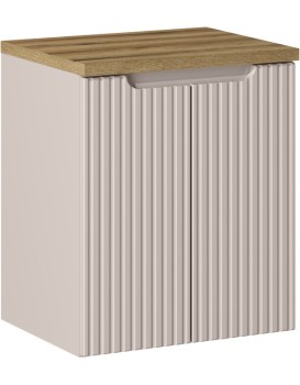 Závěsná skříňka pod umyvadlo Nova Cashmere s deskou 50 cm kašmírová/dub evoke