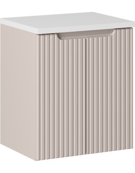 Závěsná skříňka pod umyvadlo Nova Cashmere s deskou 50 cm kašmírová/bílá