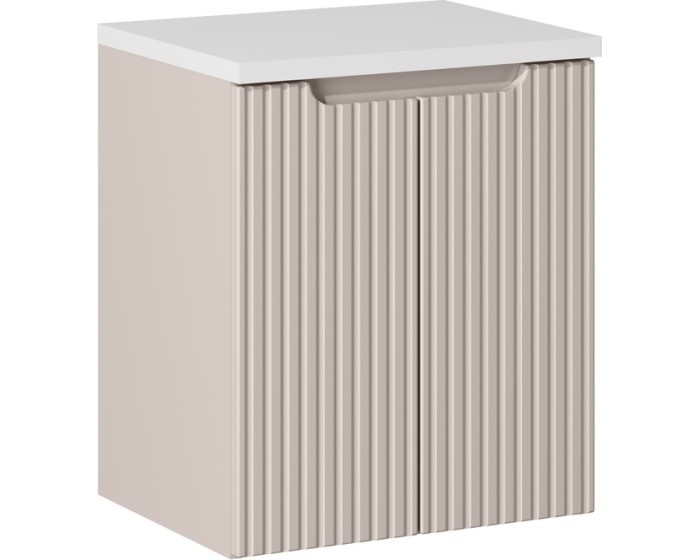 Závěsná skříňka pod umyvadlo Nova Cashmere s deskou 50 cm kašmírová/bílá