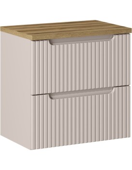 Závěsná skříňka Nova Cashmere II s deskou 60 cm kašmírová/dub evoke