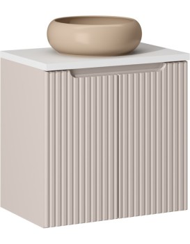Závěsná skříňka Nova Cashmere Wiki I s deskou 60 cm kašmírová/bílá